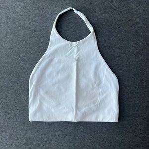 White Crop Theory Halter Tank